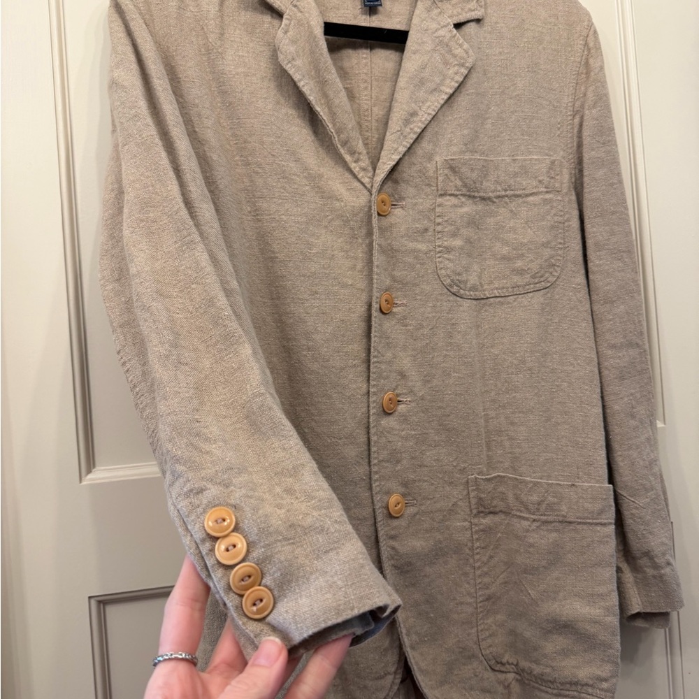 Ralph Lauren Linen Tan Lightweight Cotton Shirt Jacket Blazer